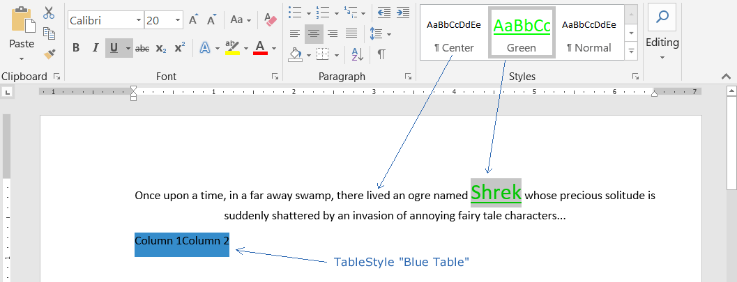 Создание стилей: CharacterStyle, ParagraphStyle и TableStyle